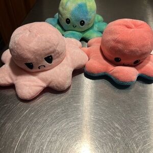 Reversible Octopus Plush Toy - Pink and Blue